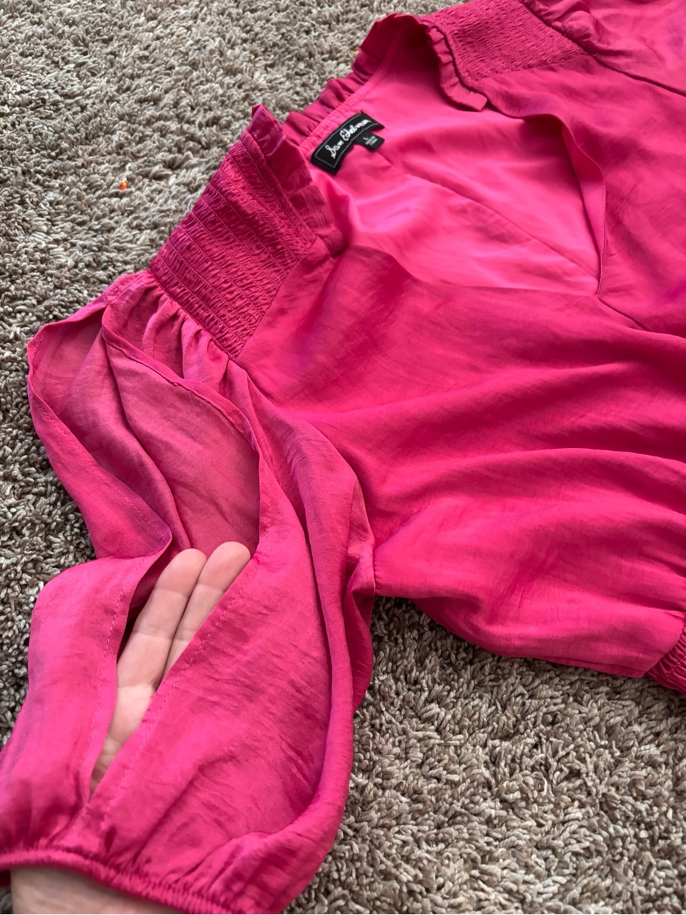 Sam Edelman Hot Pink Ruffle Tiered Mini Dress Barbiecore Statement Dress Size L - Picture 6 of 10